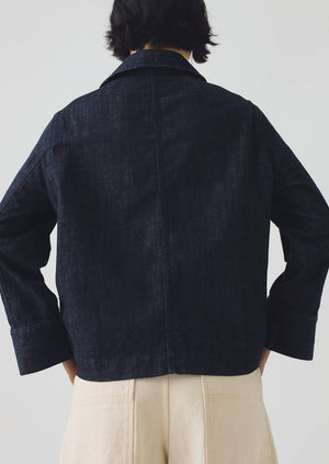 Wide Sleeve Organic Indigo Denim Jacket | Indigo