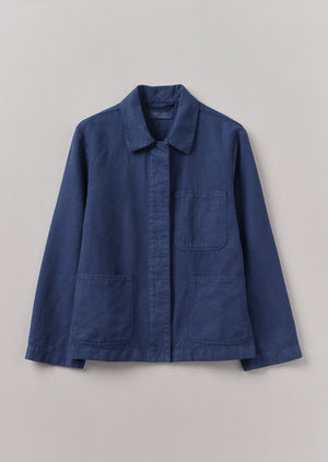 Cotton Linen Herringbone Jacket | Maize Blue