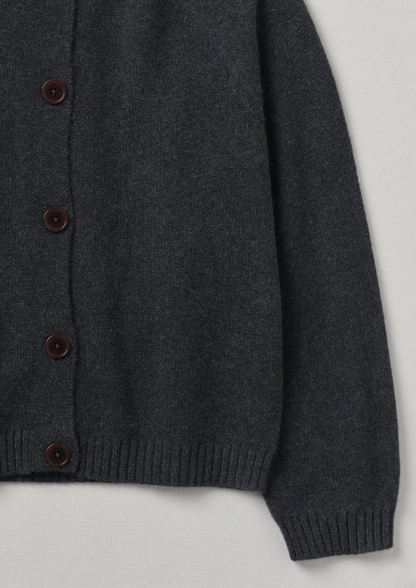 Eden Wool Cashmere Raglan Cardigan | Charcoal