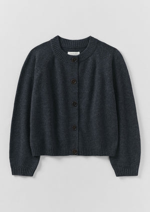 Eden Wool Cashmere Raglan Cardigan | Charcoal