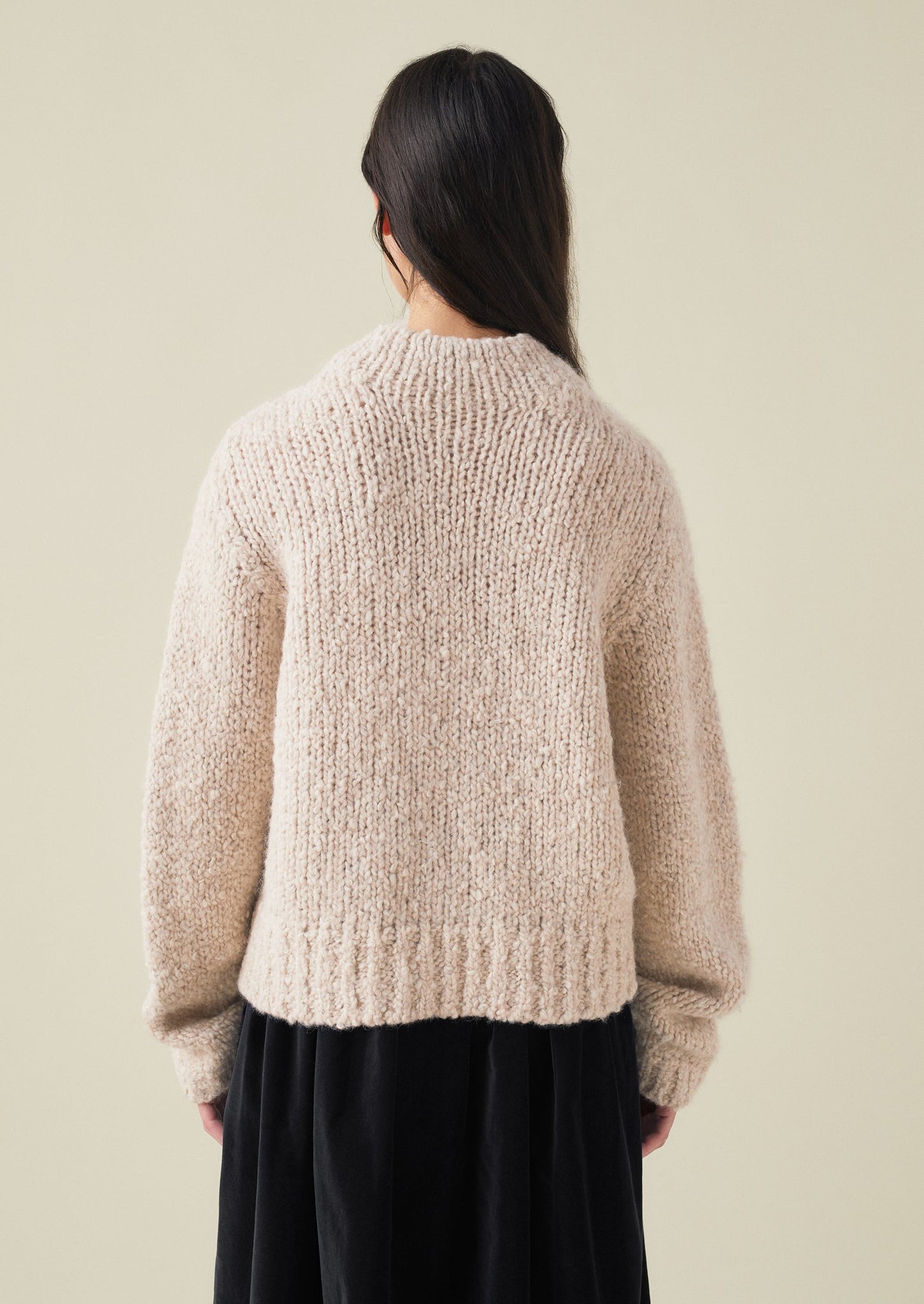 Boucle Alpaca Wool Sweater | Ecru