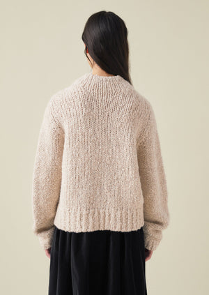 Boucle Alpaca Wool Sweater | Ecru