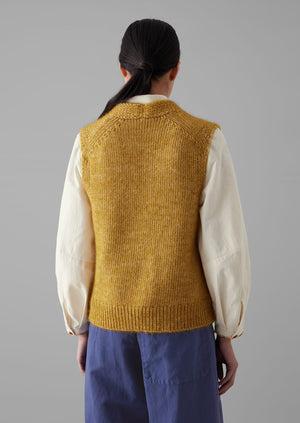 Cotton Alpaca Button Through Tank | Dijon Yellow