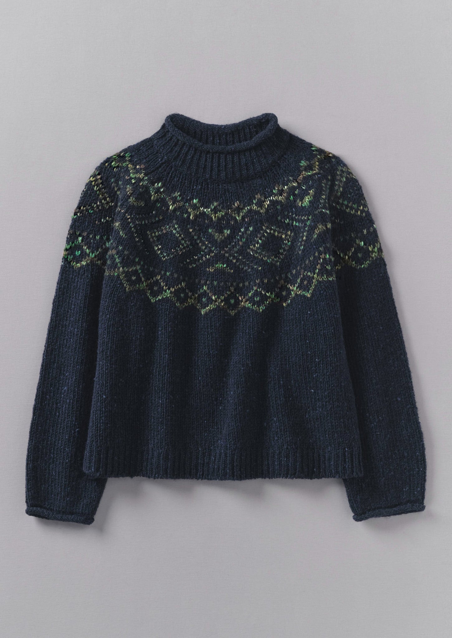 Graphic Yoke Sweater | Navy/Green