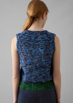 Space Dyed Wool Knitted Tank | Galaxy/Green