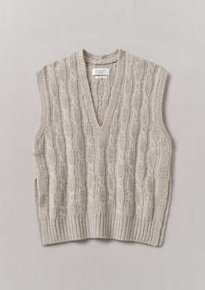 Moss Stitch Cable Tank | Ecru