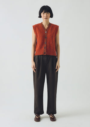 Stripe Donegal V Neck Tank | Brick/Red Clay