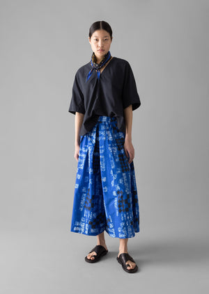 Block Print Batik Cotton Culottes | Azurite Blue