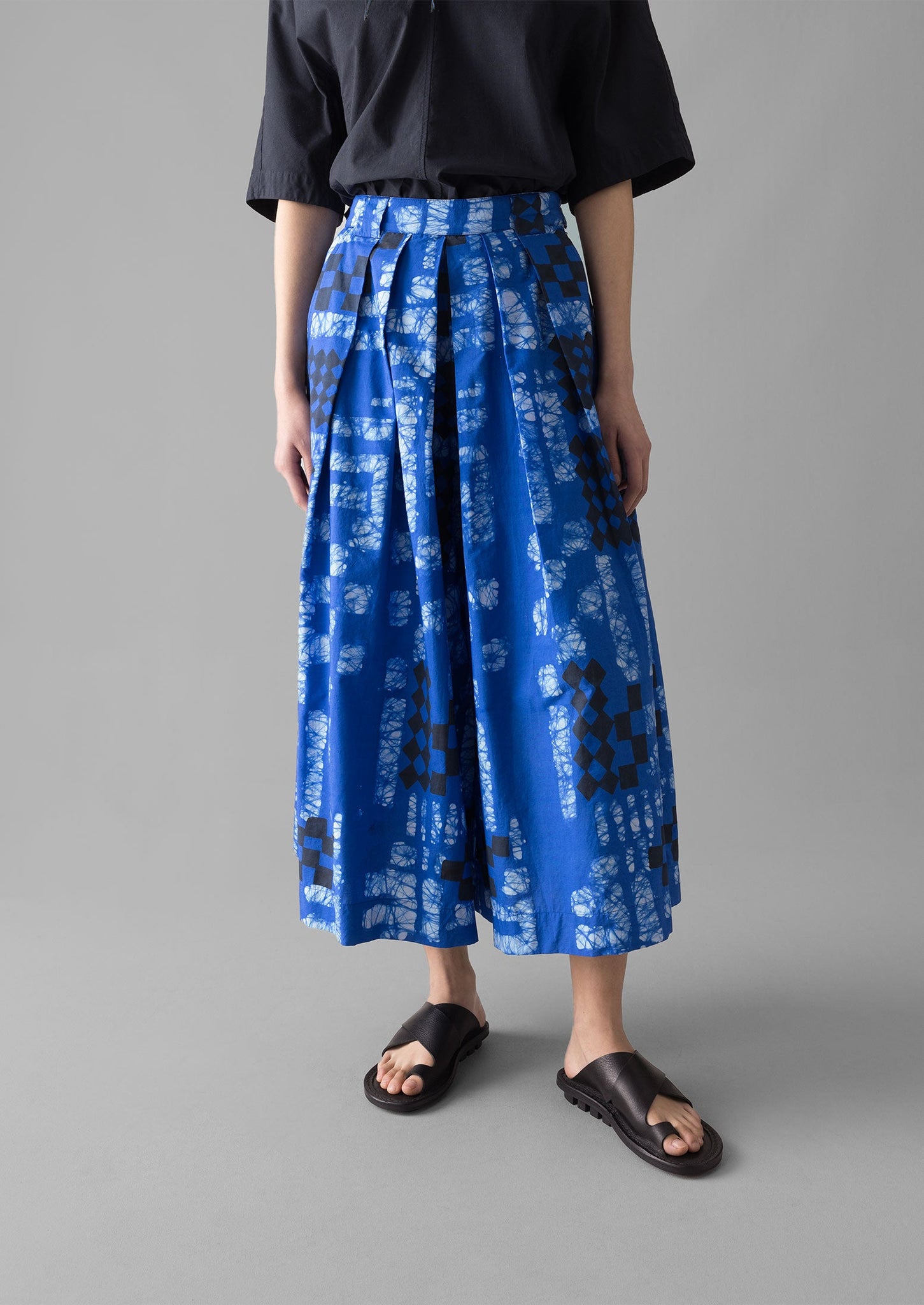 Block Print Batik Cotton Culottes | Azurite Blue