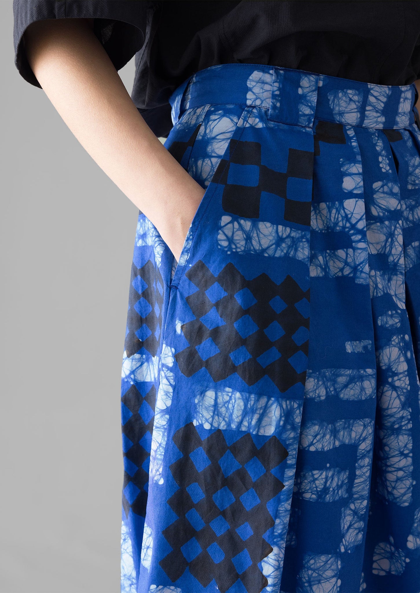 Block Print Batik Cotton Culottes | Azurite Blue