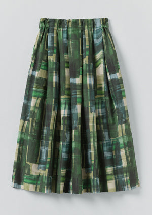 Painted Tweed Cotton Linen Skirt | Clover Green