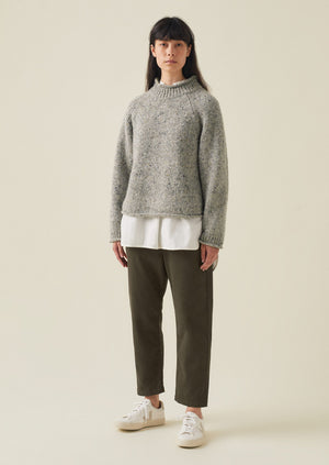 Gabi Cotton Pull On Trousers | Loden