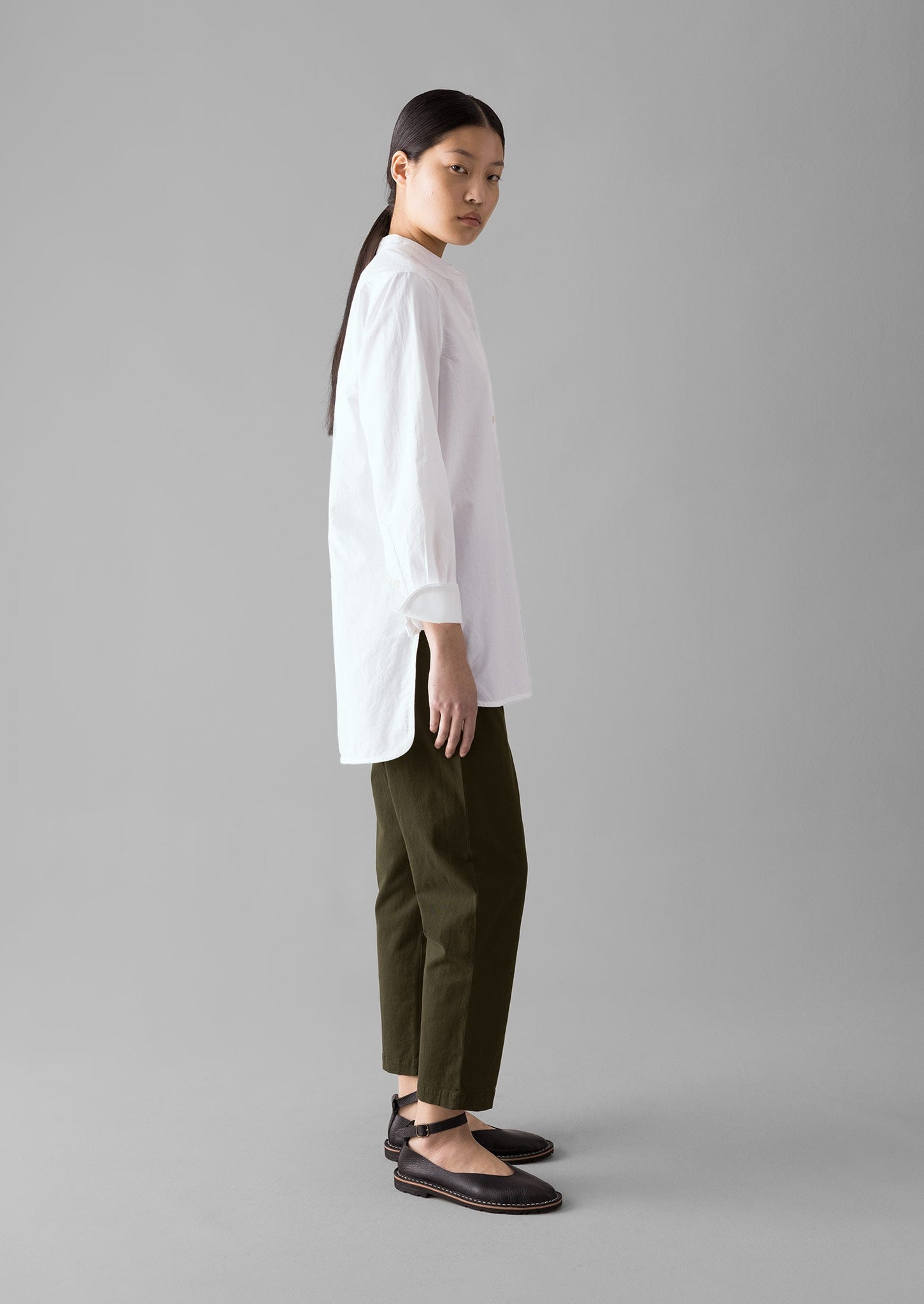 Gabi Cotton Pull On Trousers | Loden