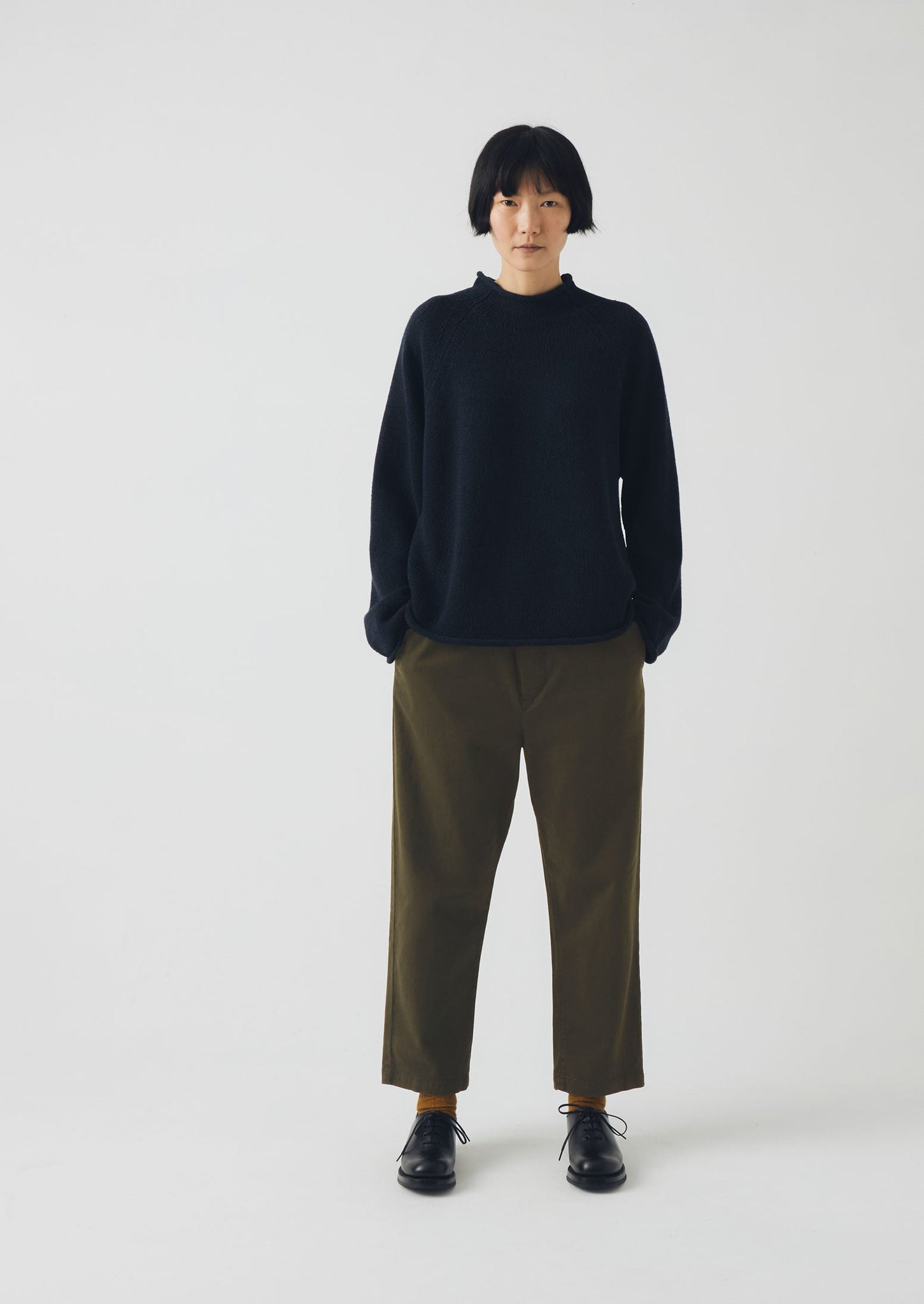 Gabi Cotton Pull On Trousers | Loden