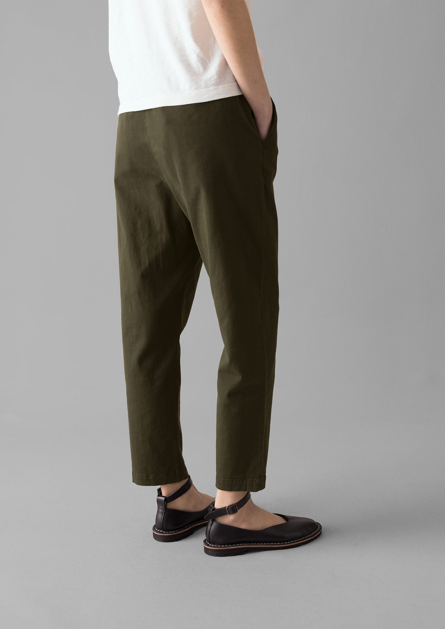 Gabi Cotton Pull On Trousers | Loden