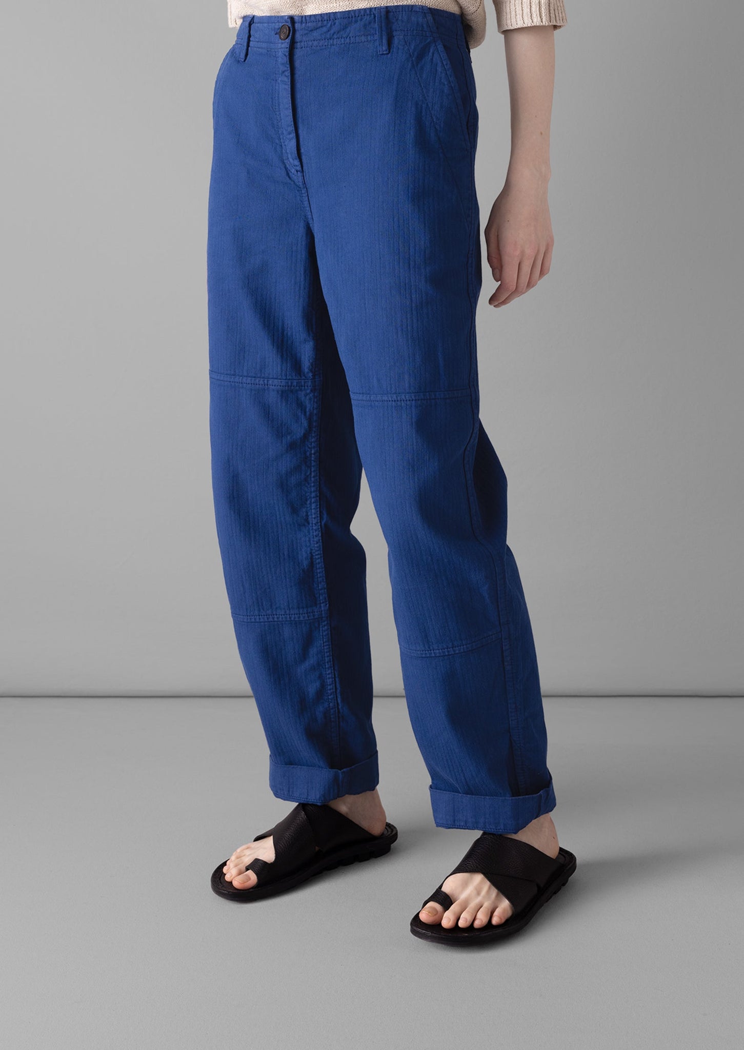 Cotton Herringbone Workwear Trousers | Thistle