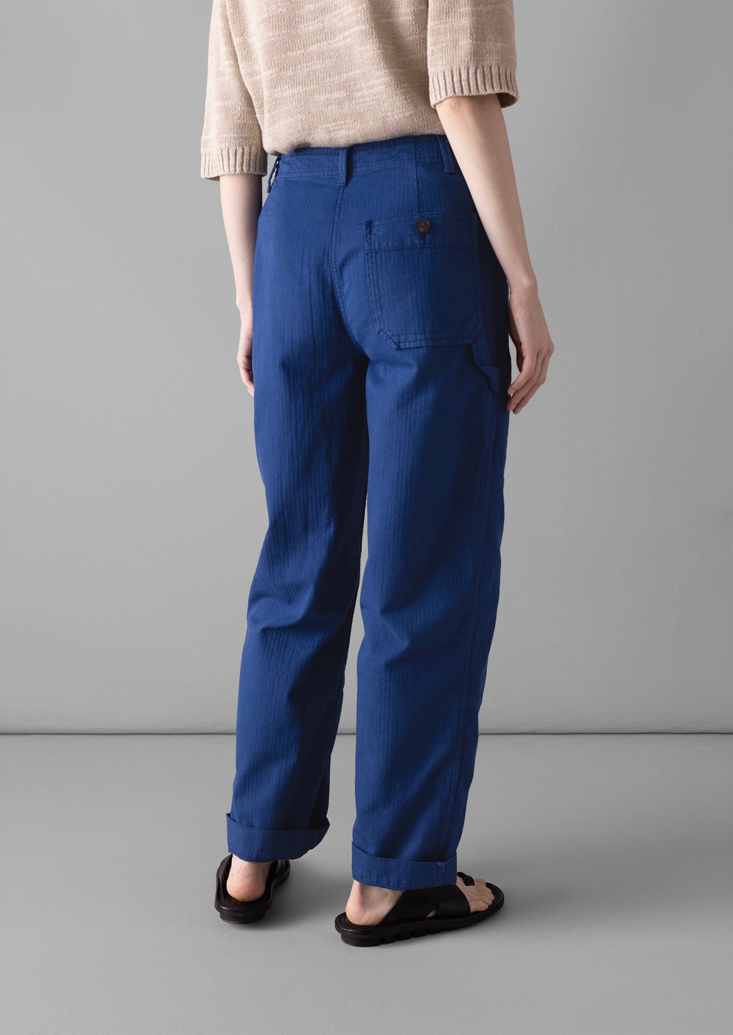 Cotton Herringbone Workwear Trousers | Thistle