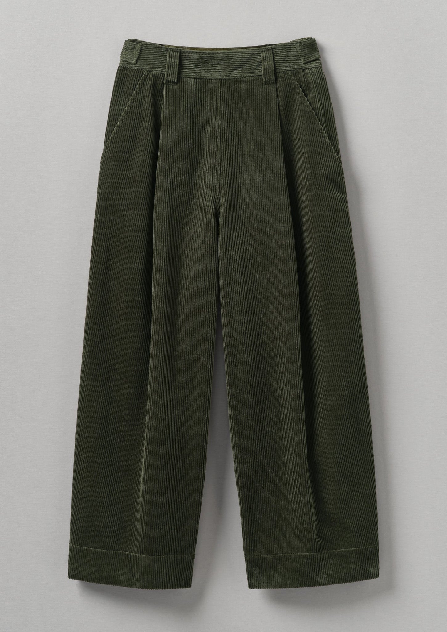 Organic Cord Pleat Front Trousers | Seaweed