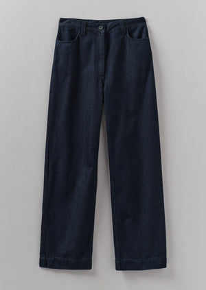 Indigo Denim Slim Leg Trousers | Indigo