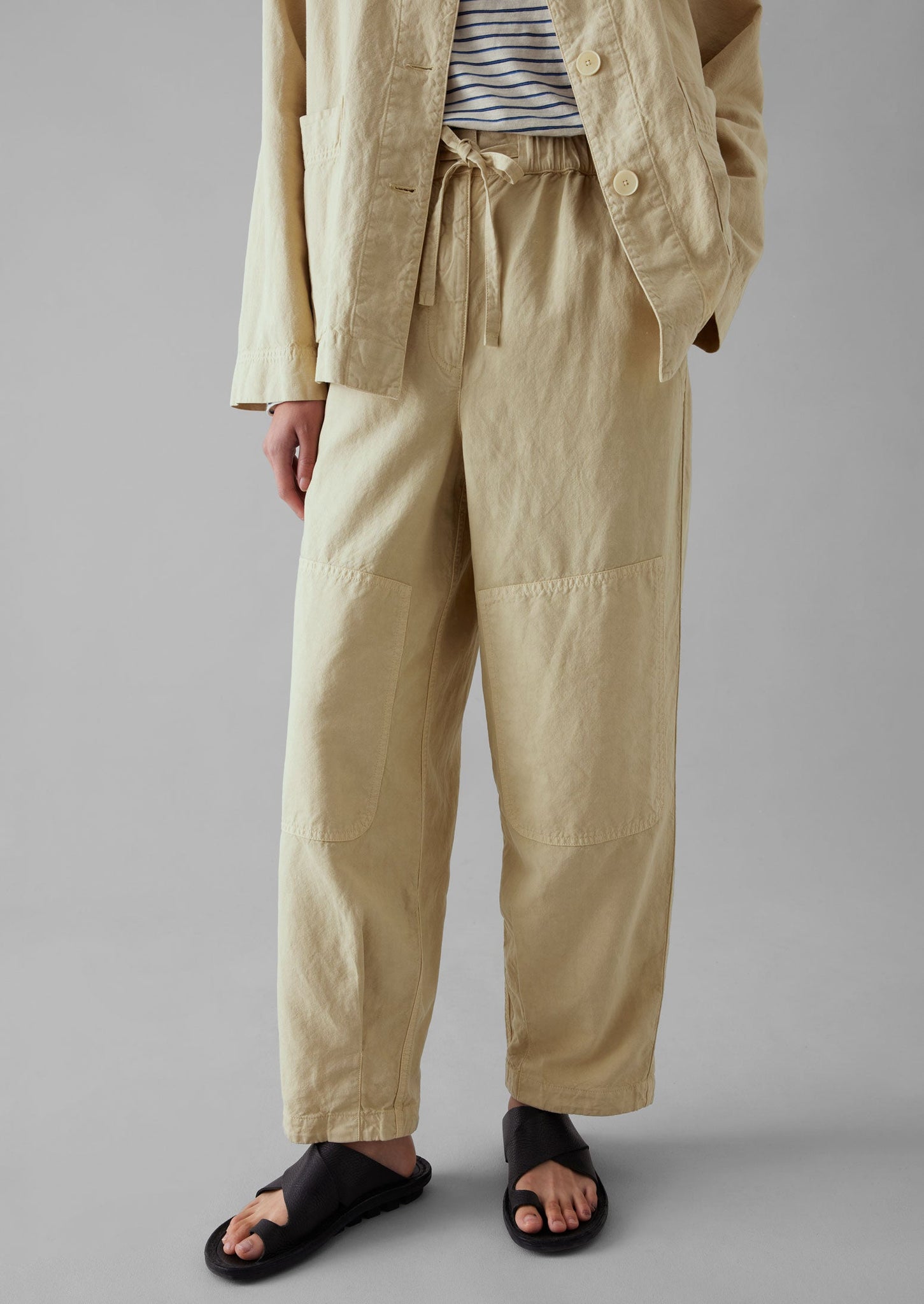 Garment Dyed Cotton Linen Canvas Trousers | Fallow