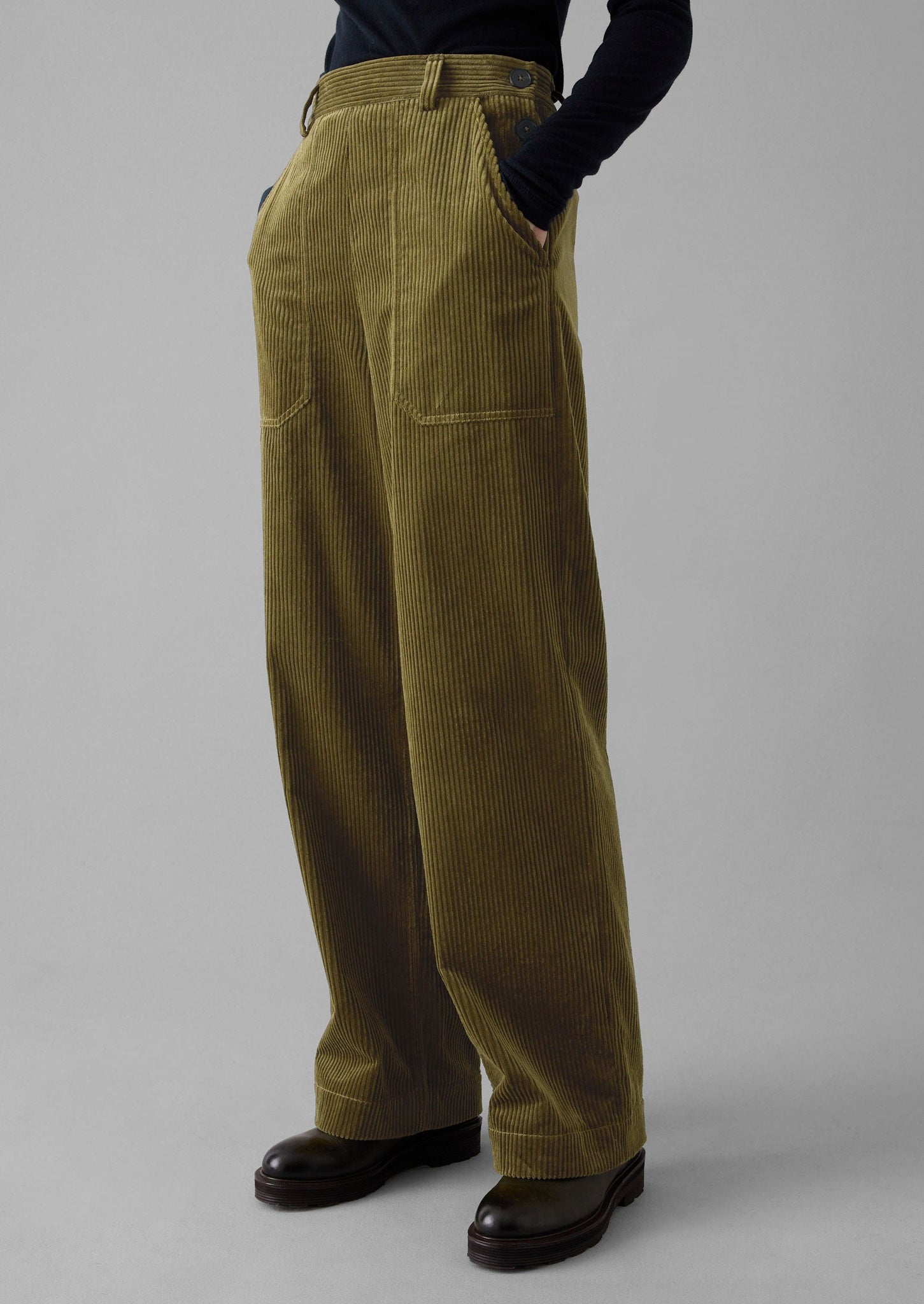 Annie Organic Cord Full Length Trousers | Barley