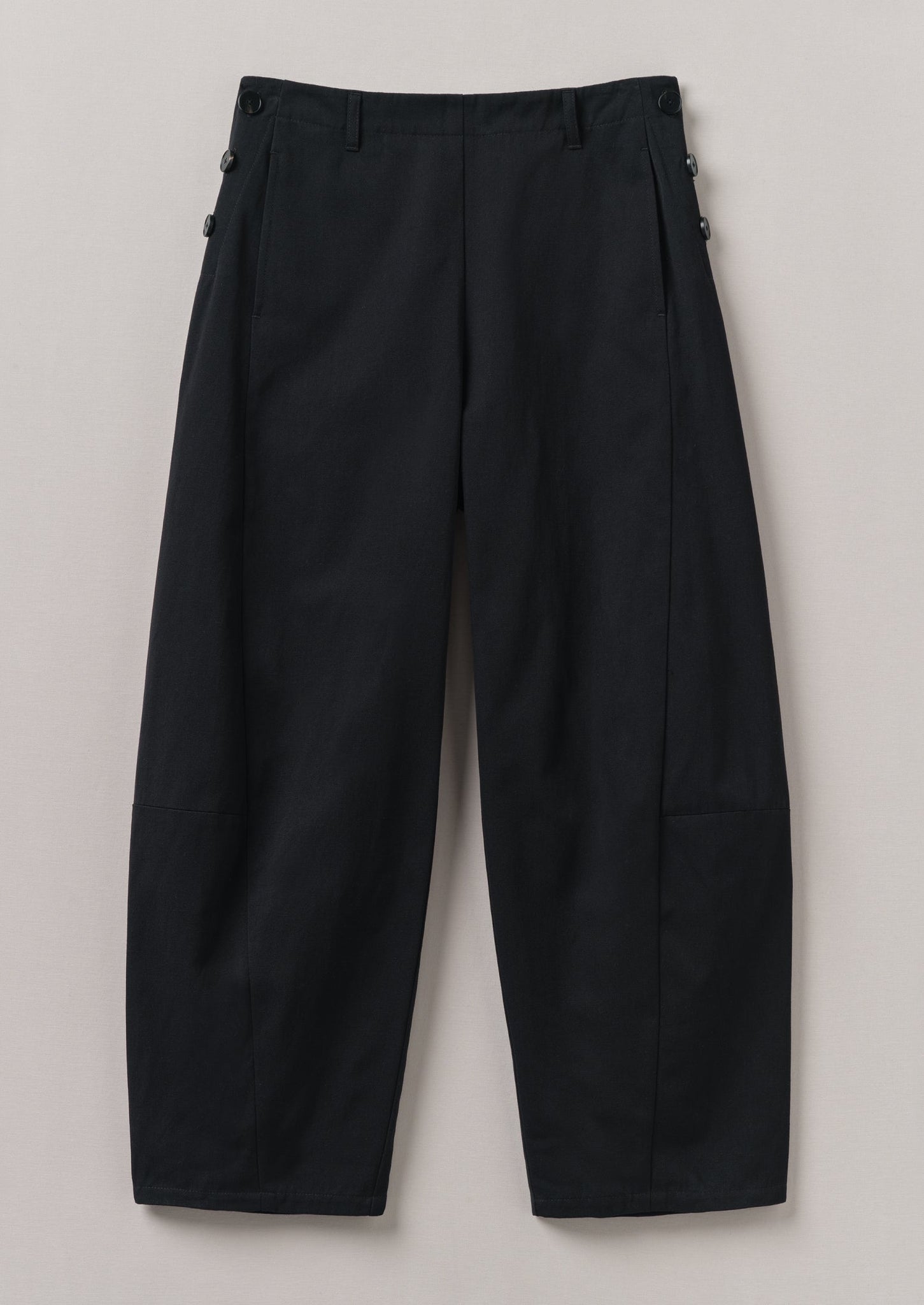 Twisted Seam Cotton Linen Trousers | Black