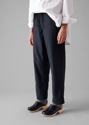 Suki Panelled Wool Cotton Trousers | Dark Indigo