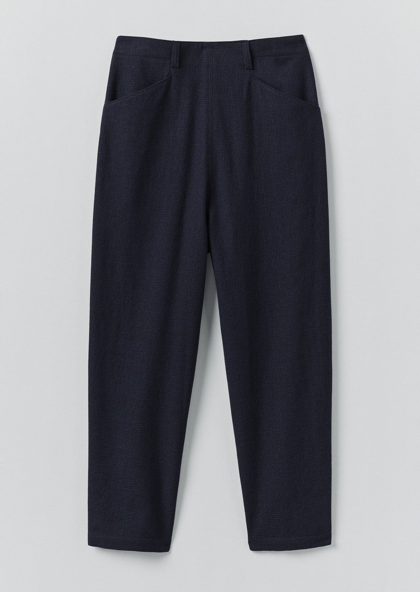 Alix Cotton Wool Houndstooth Trousers | Dark Navy
