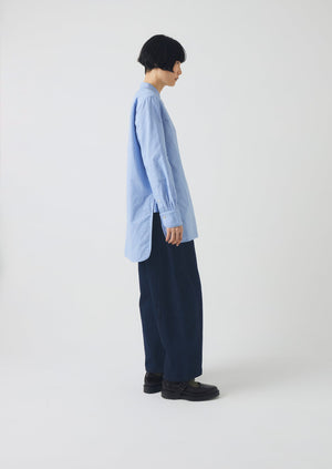 Taro Cotton Oxford Long Shirt | Chambray