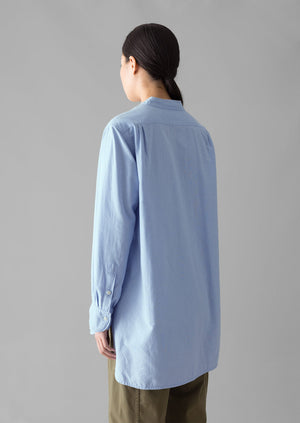 Taro Cotton Oxford Long Shirt | Chambray