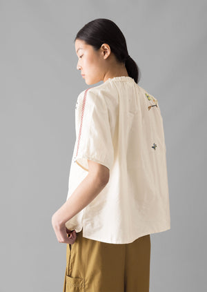 Hand Embroidered May Flies Silk Shirt | Multi