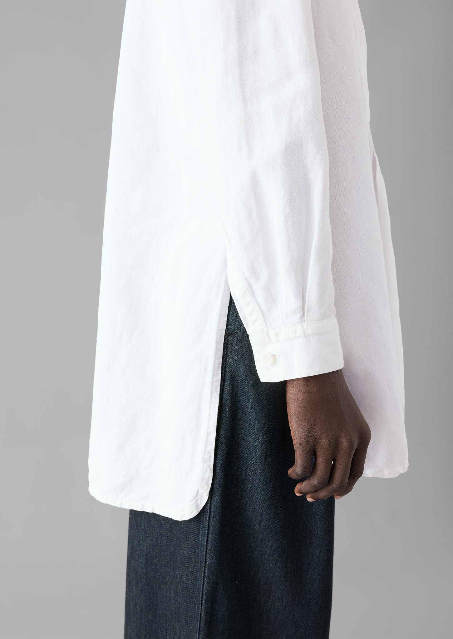 Elena Cotton Linen Tunic Shirt | Paper White