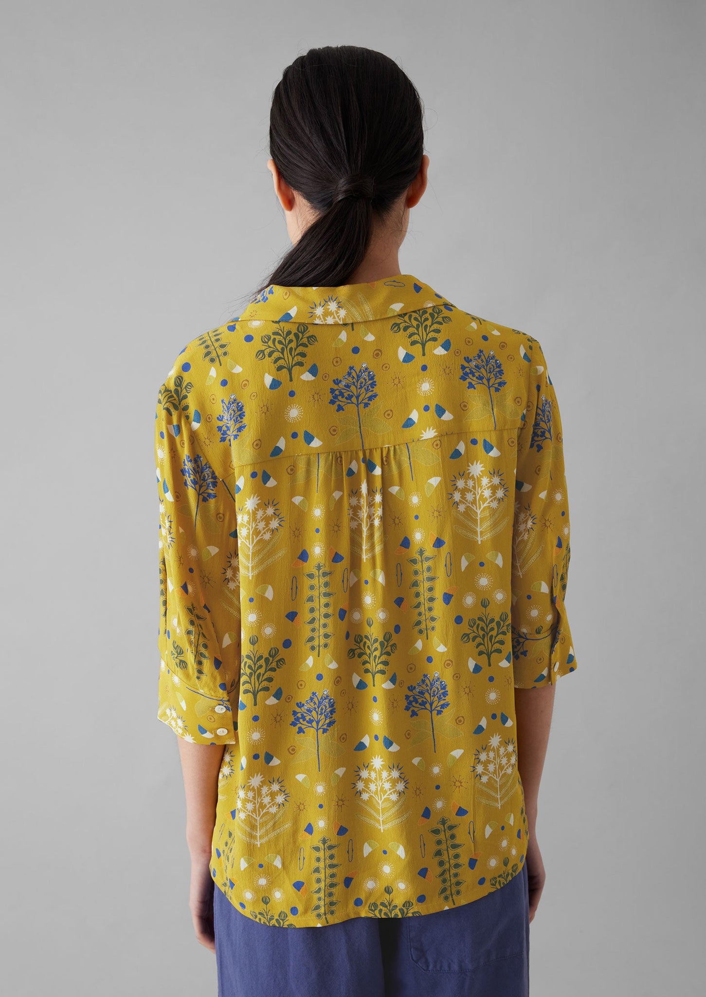 Collector Print Crepe Shirt | Golden Ochre