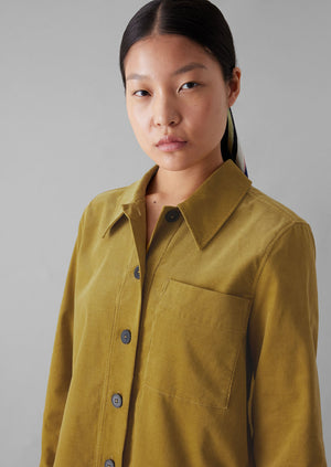 Baya Patch Pocket Organic Cord Shirt | Golden Olive