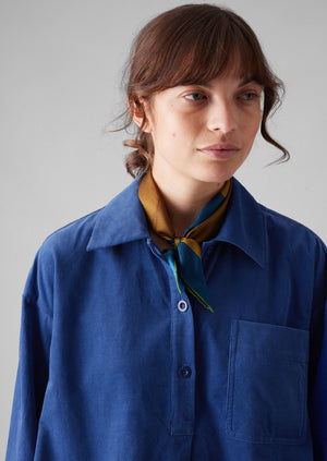 Patch Pocket Organic Needlecord Shirt | French Blue