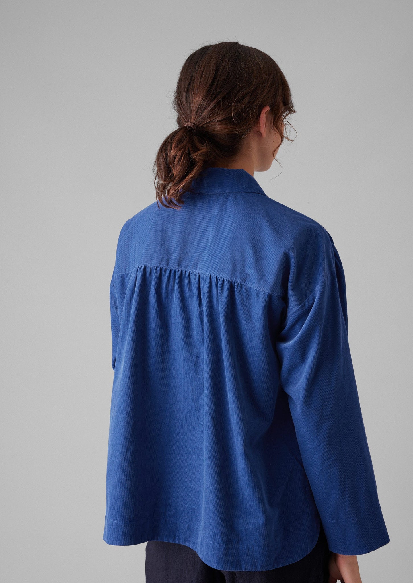 Patch Pocket Organic Needlecord Shirt | French Blue