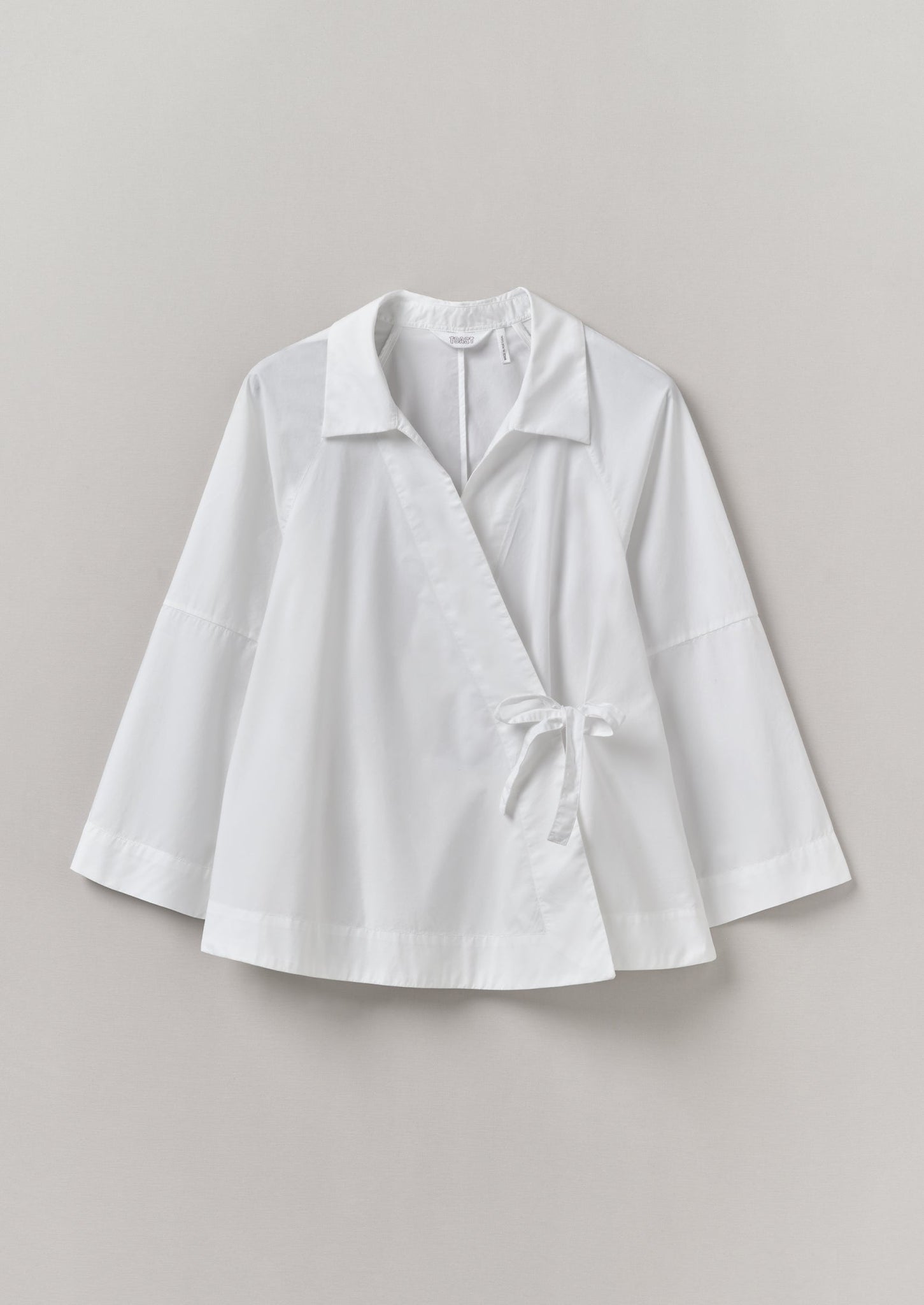 Cotton Poplin Wrap Shirt | Paper White