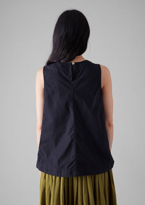 Panelled Cotton Poplin Top | Ink