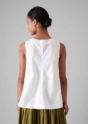 Panelled Cotton Poplin Top | Paper White