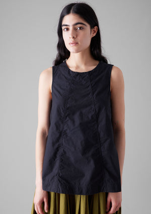 Panelled Cotton Poplin Top | Ink