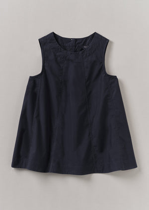 Panelled Cotton Poplin Top | Ink