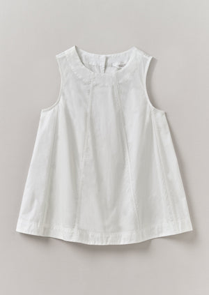 Panelled Cotton Poplin Top | Paper White