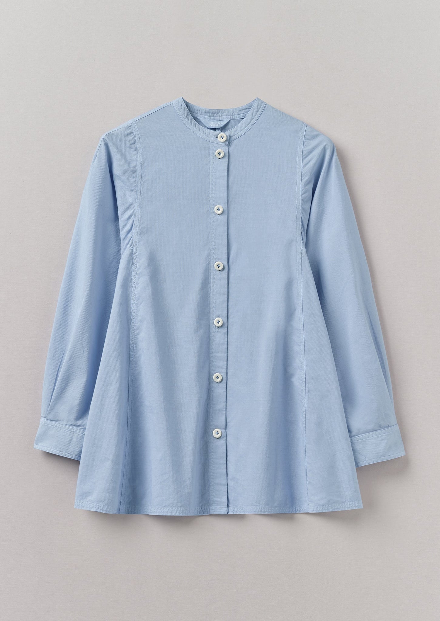 Raised Stripe Cotton Poplin Shirt | Sky Blue