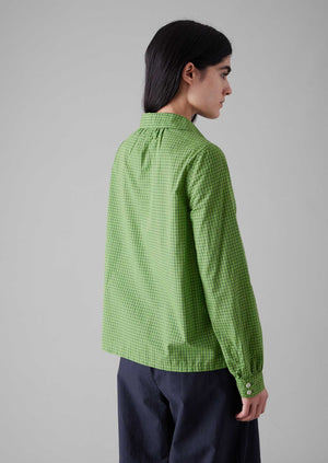 Anja Check Cotton Shirt | Green Multi