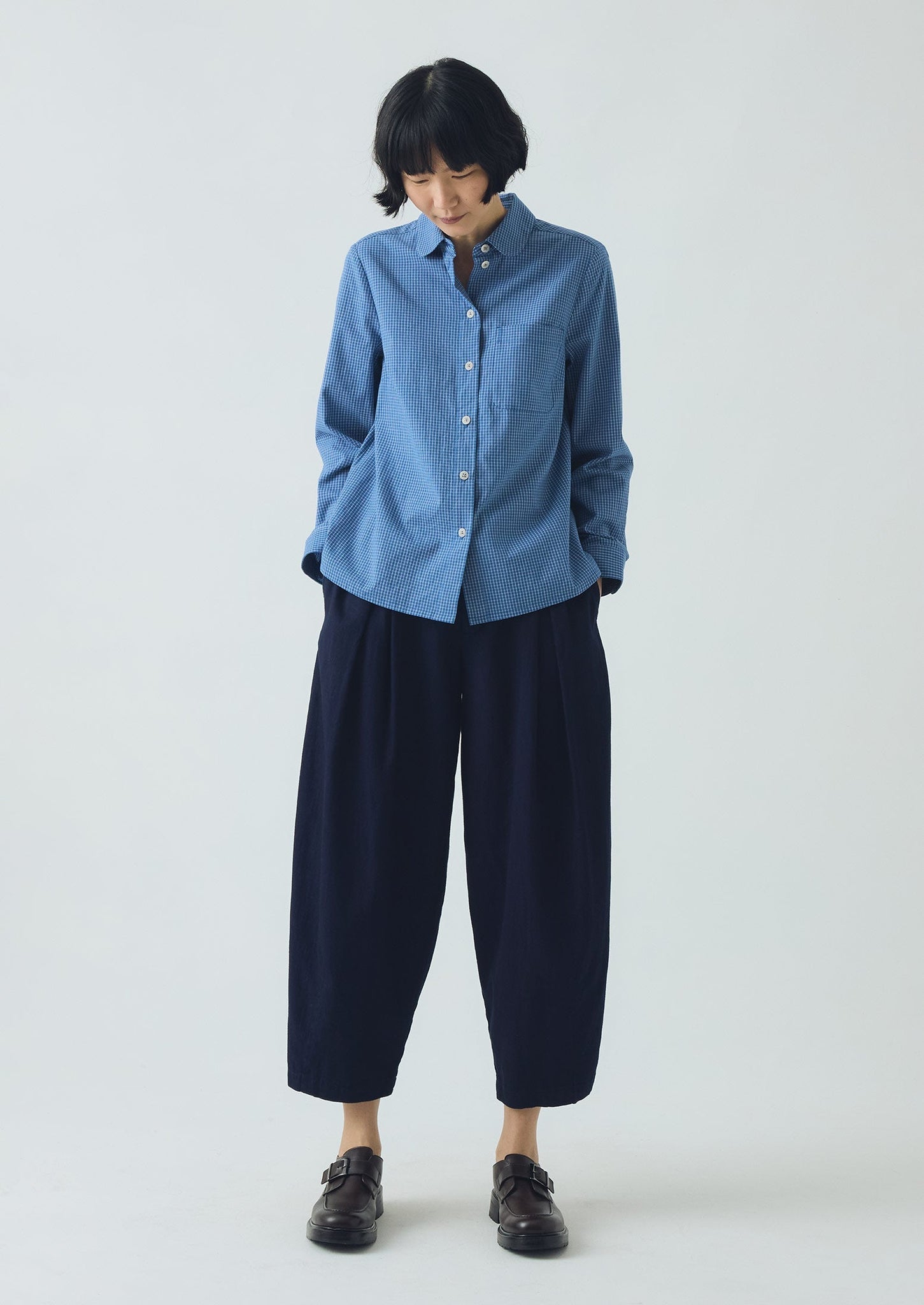 Ollie Check Shirt | Mid Blue