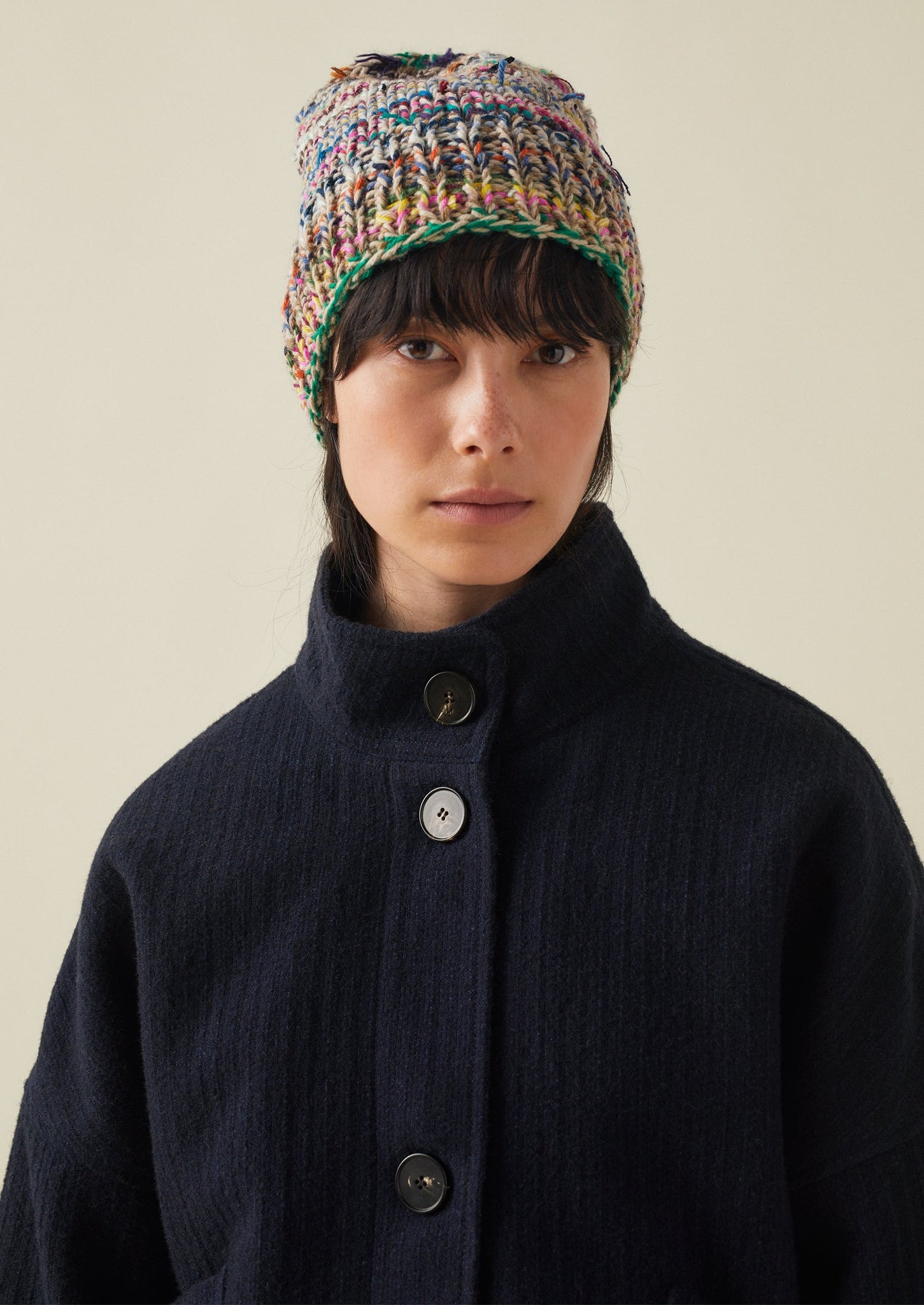 Repurposed Yarn Hand Knitted Hat | Multi