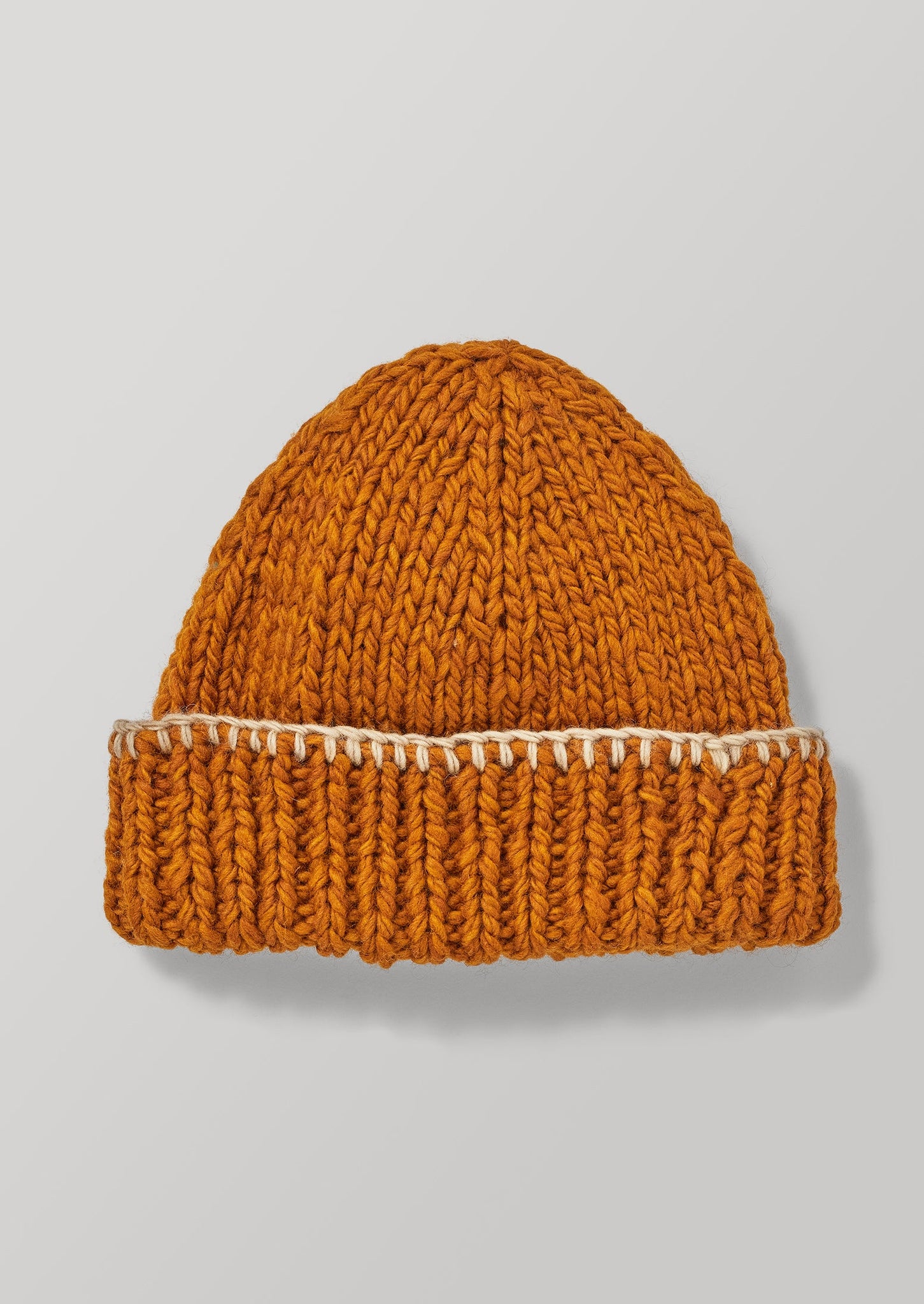 Hand Knitted Chunky Beanie | Cumin