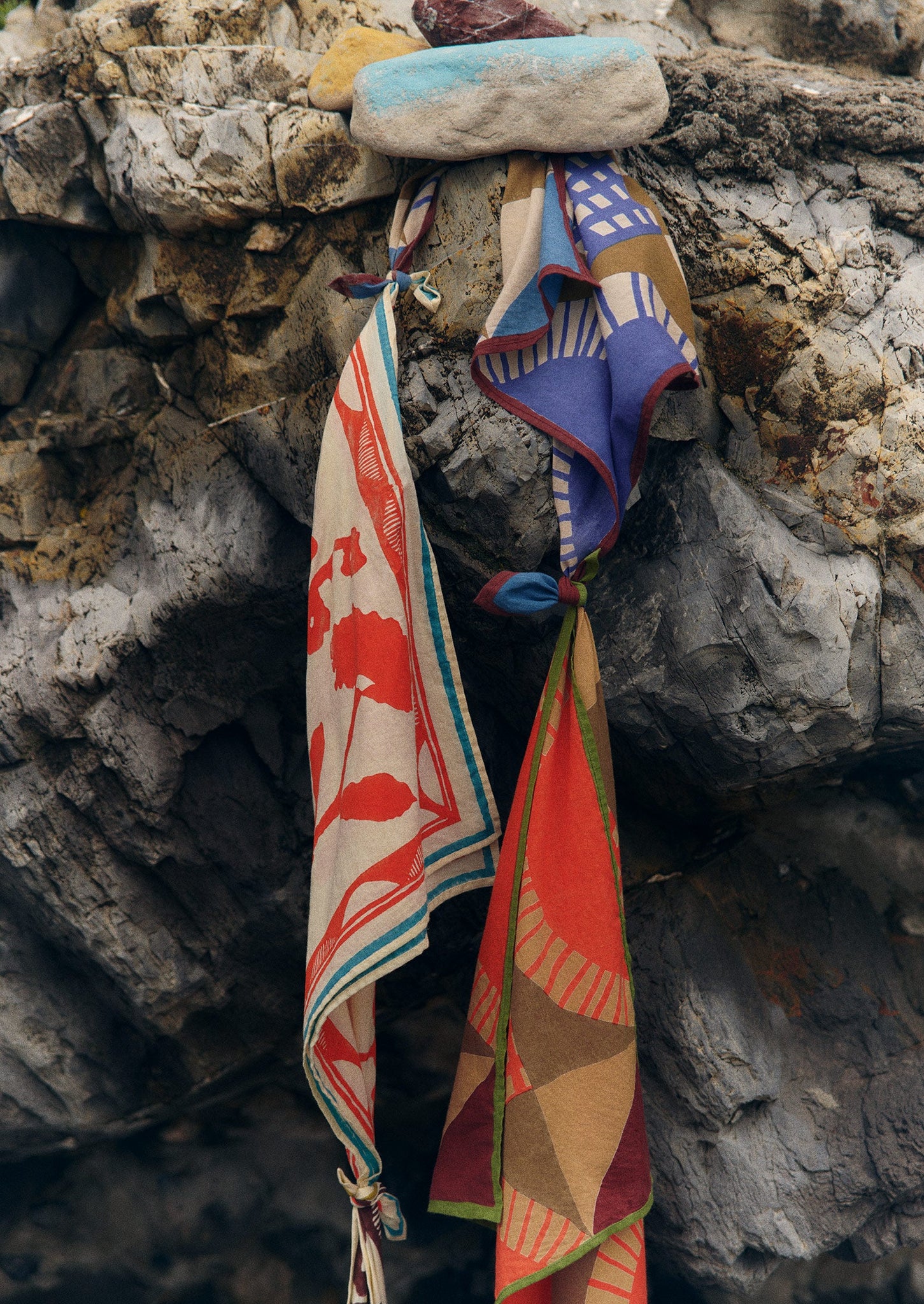 Field Flower Block Print Bandana | Aurora