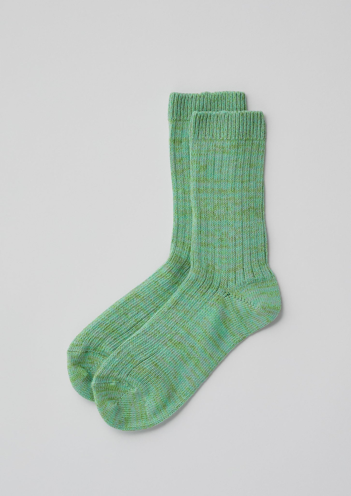 Ribbed Organic Cotton Marl Socks | Trapeze Blue