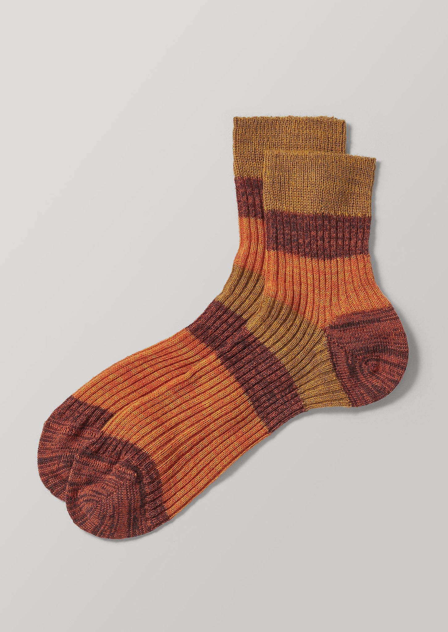Maria La Rosa Stripe Rib Socks | Orange Multi